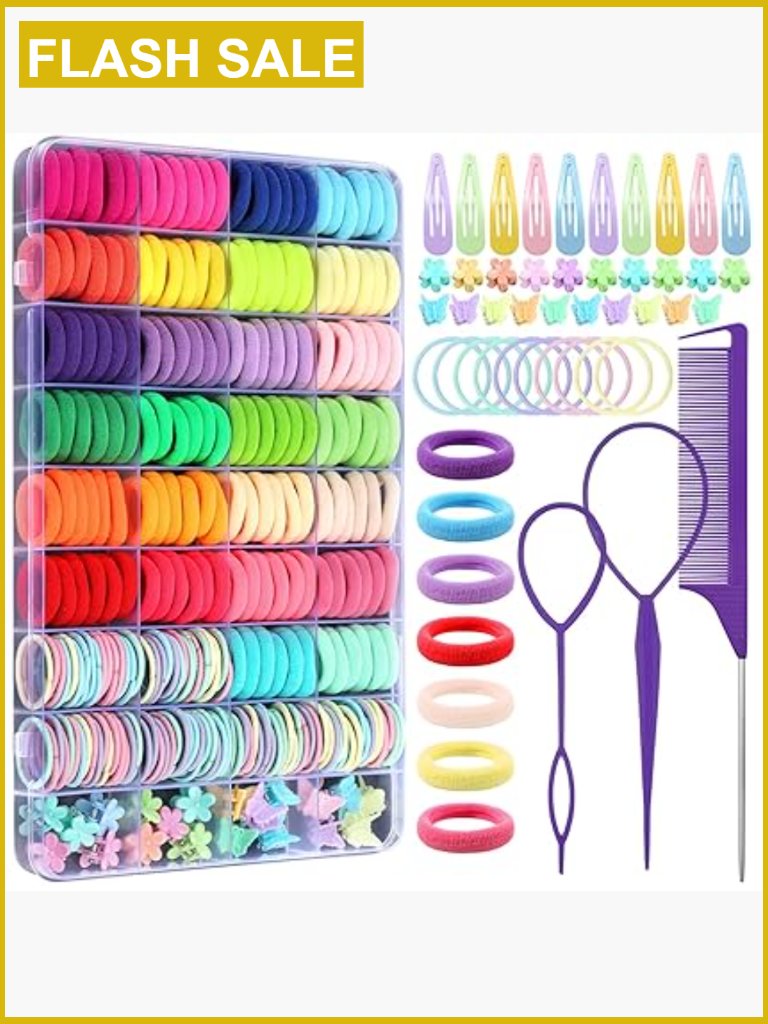 360 Piece Hair Accessories Set  Elastics Clips Styling Tools